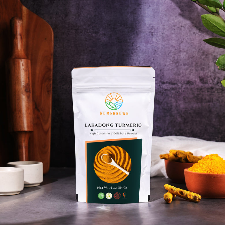 Premium Lakadong Turmeric Powder (4 oz) – High Curcumin, 100% Pure, Naturally Grown, Potent & Aromatic
