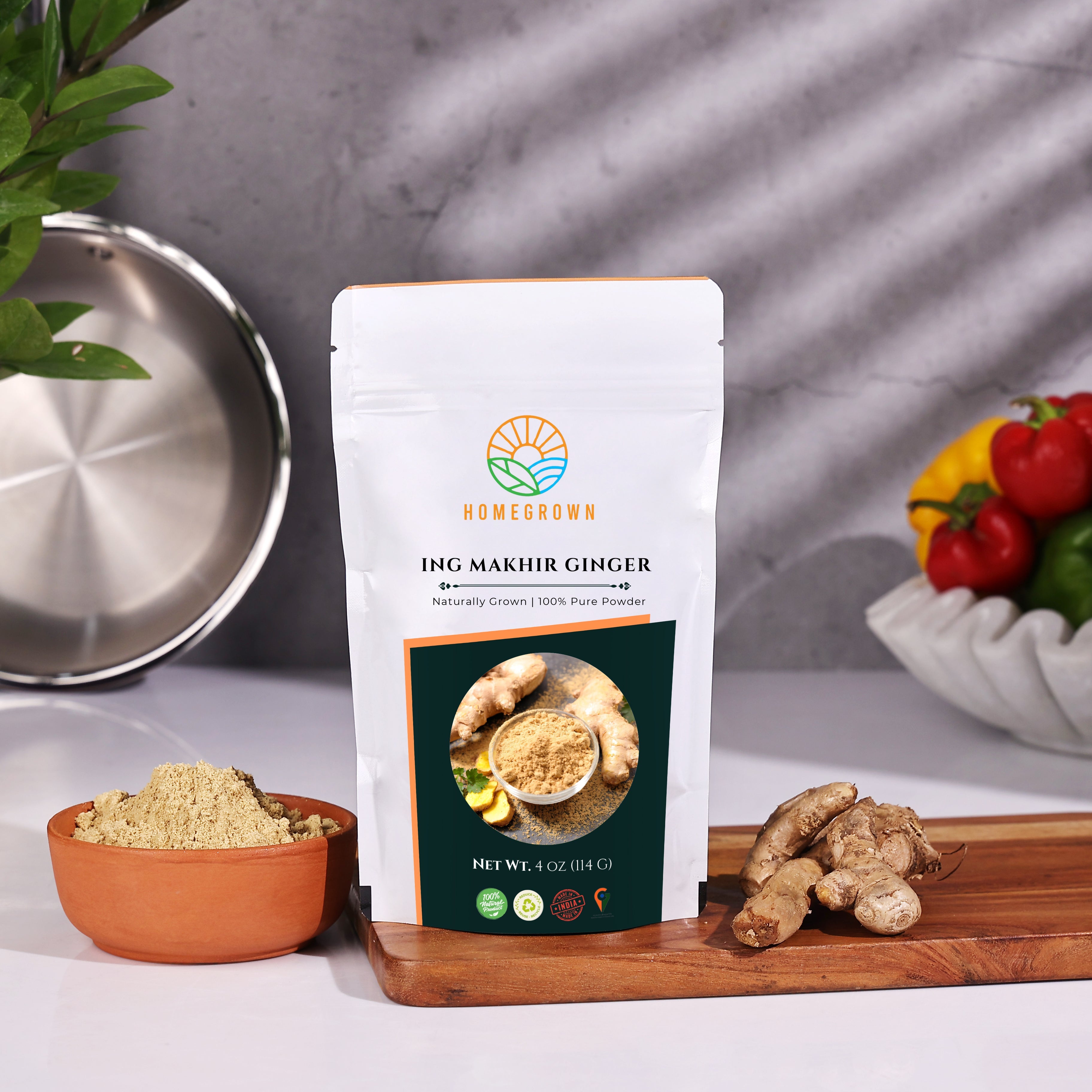 Premium Ing Makhir Ginger Powder (4 oz) – 100% Pure, Naturally Grown, Aromatic & Potent