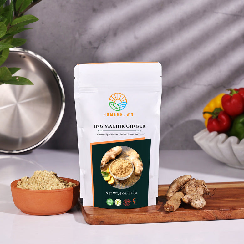Premium Ing Makhir Ginger Powder (4 oz) – 100% Pure, Naturally Grown, Aromatic & Potent