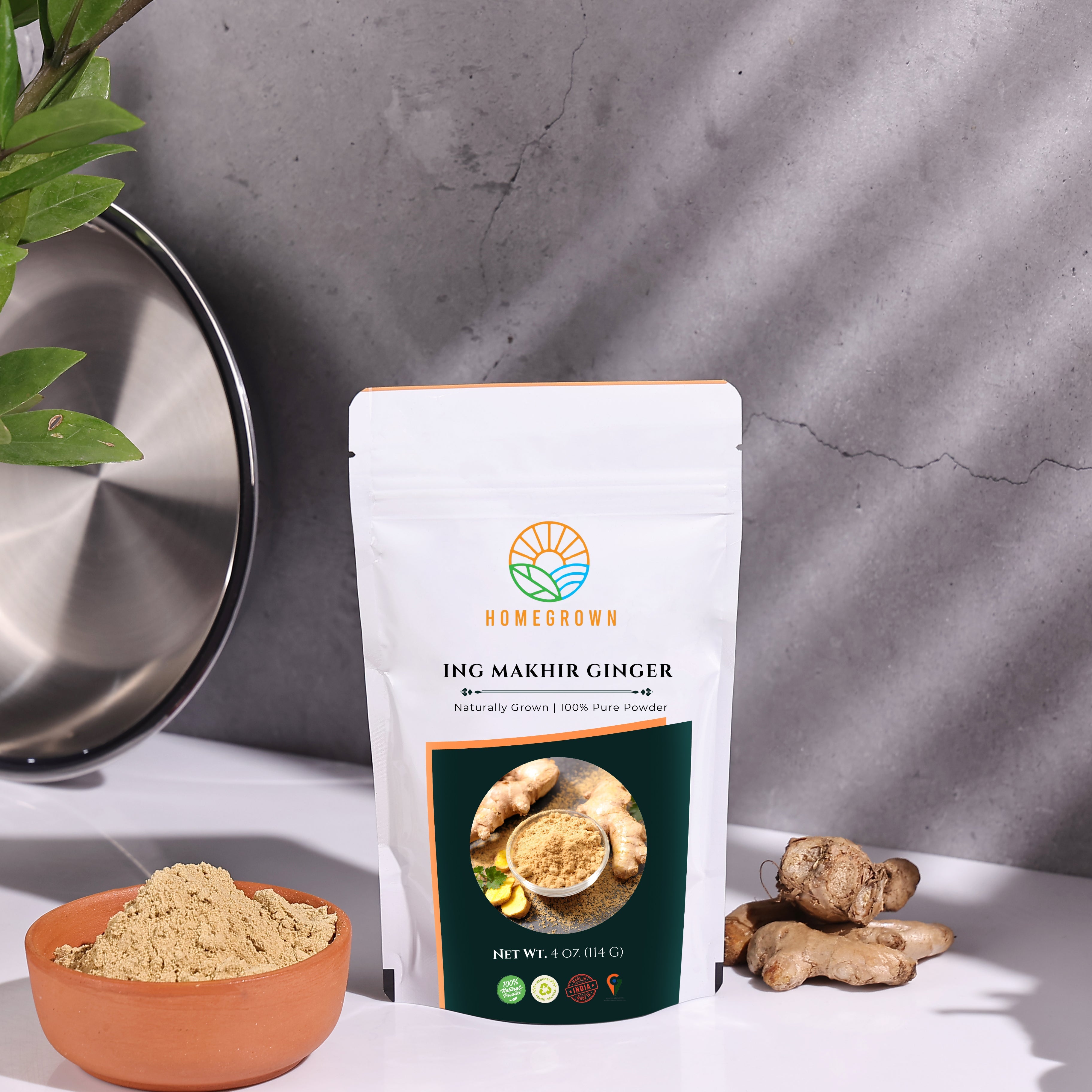 Premium Ing Makhir Ginger Powder (4 oz) – 100% Pure, Naturally Grown, Aromatic & Potent