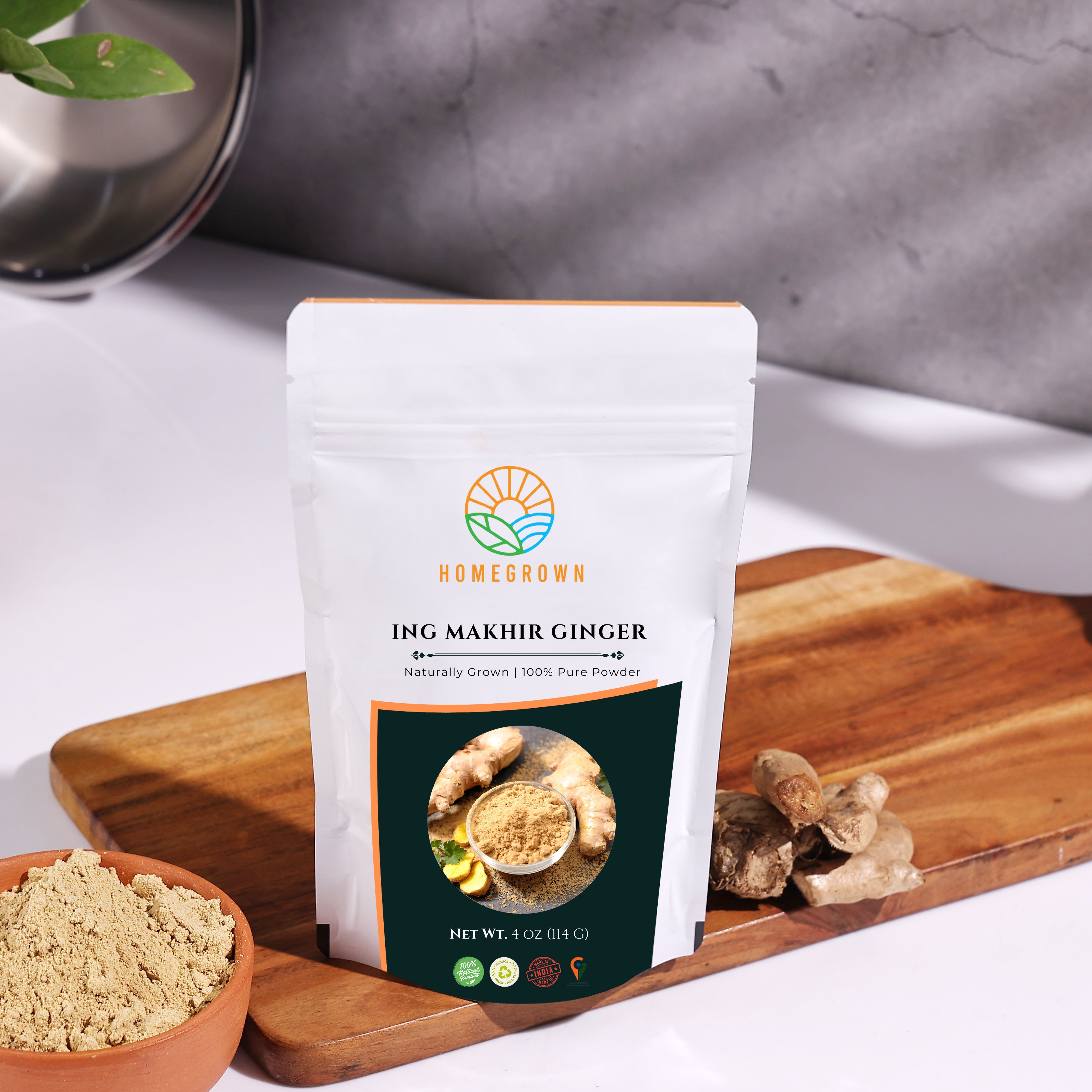 Premium Ing Makhir Ginger Powder (4 oz) – 100% Pure, Naturally Grown, Aromatic & Potent