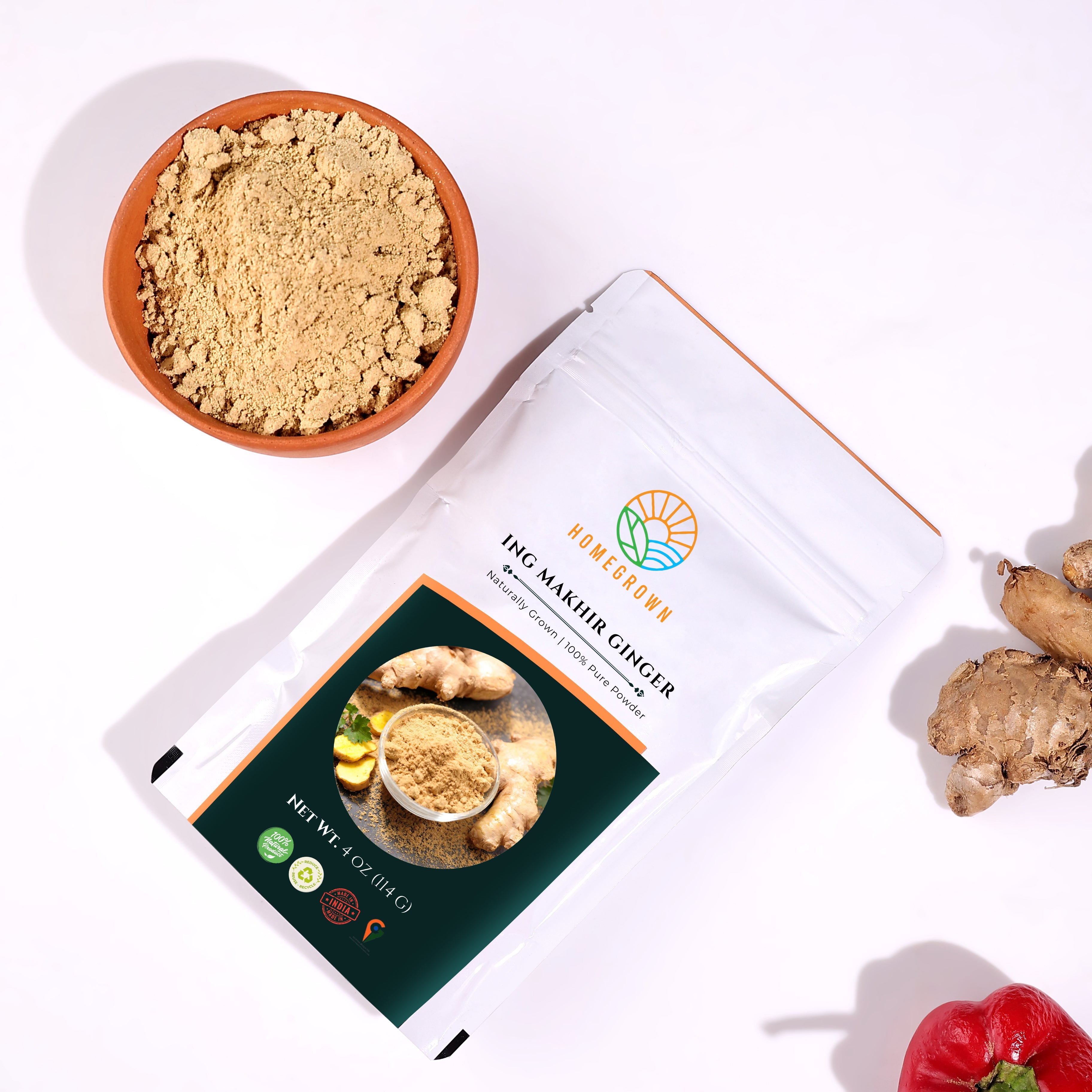 Premium Ing Makhir Ginger Powder (4 oz) – 100% Pure, Naturally Grown, Aromatic & Potent