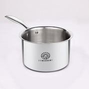 Stainless Steel Saucepan with Lid – Professional Grade, 3-Layer Bonded Steel, Even Heating, Induction Ready, Non-Toxic Cookware