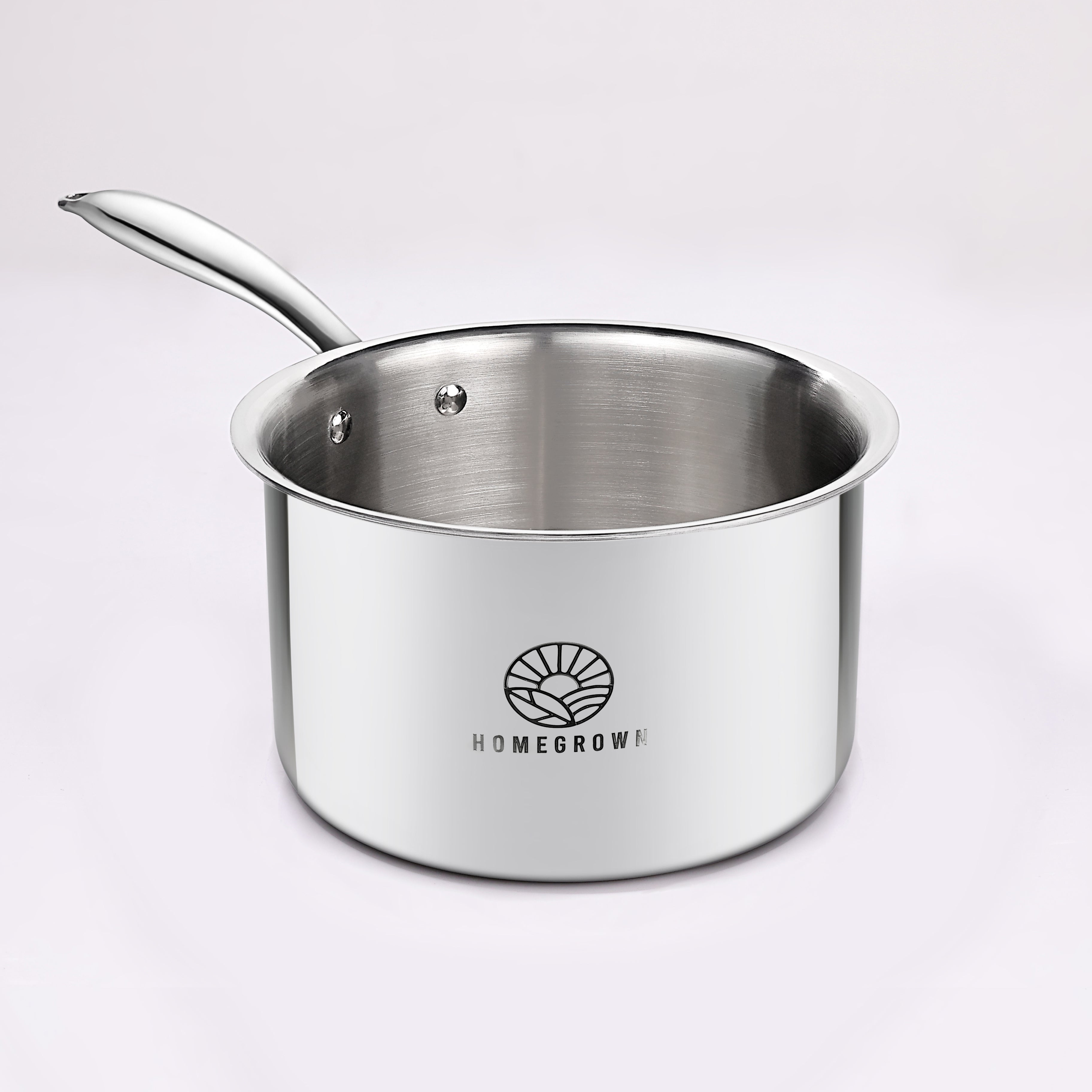 Stainless Steel Saucepan with Lid – Professional Grade, 3-Layer Bonded Steel, Even Heating, Induction Ready, Non-Toxic Cookware
