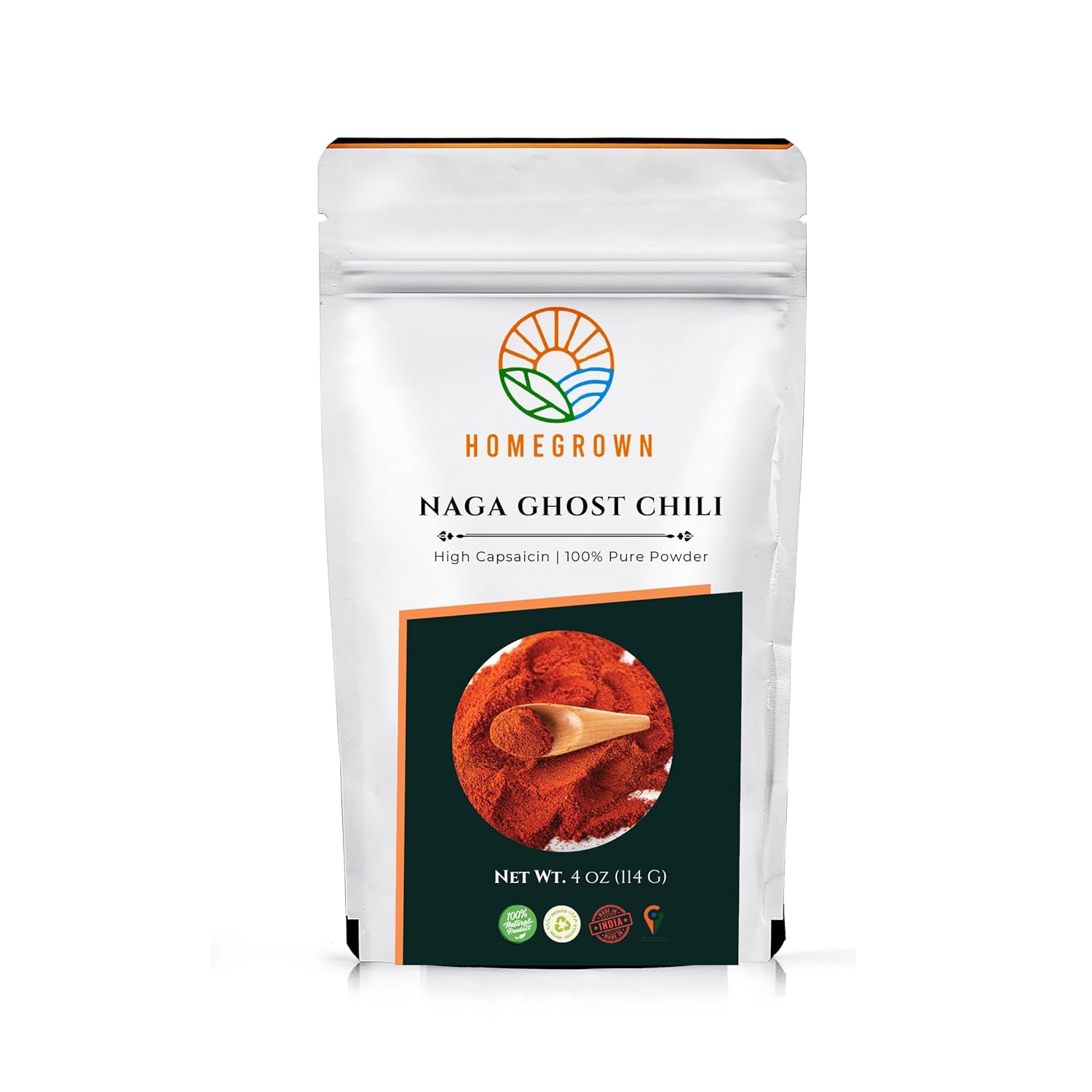 Premium Naga Ghost Chili Powder (4 oz) – 100% Pure, High Capsaicin, Extreme Heat, Naturally Grown