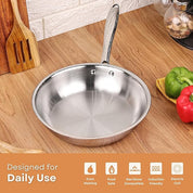 Stainless Steel Sauté Pan (Medium) – Everyday Performance, Heavy-Duty Build, PFAS-Free, Induction Ready