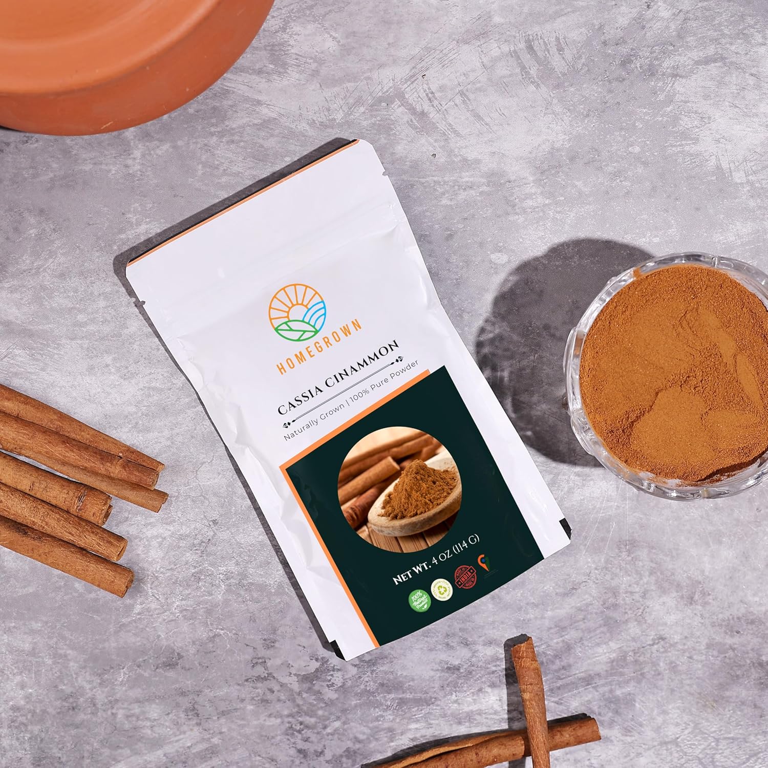Premium Cassia Cinnamon Powder (4 oz) – 100% Pure, Naturally Grown, Aromatic Spice for Everyday Wellness