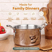 Stainless Steel Stockpot – TRI-PLY Strength, Heavy-Duty Performance, PFAS-Free, Induction Ready