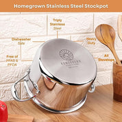 Stainless Steel Stockpot – TRI-PLY Strength, Heavy-Duty Performance, PFAS-Free, Induction Ready